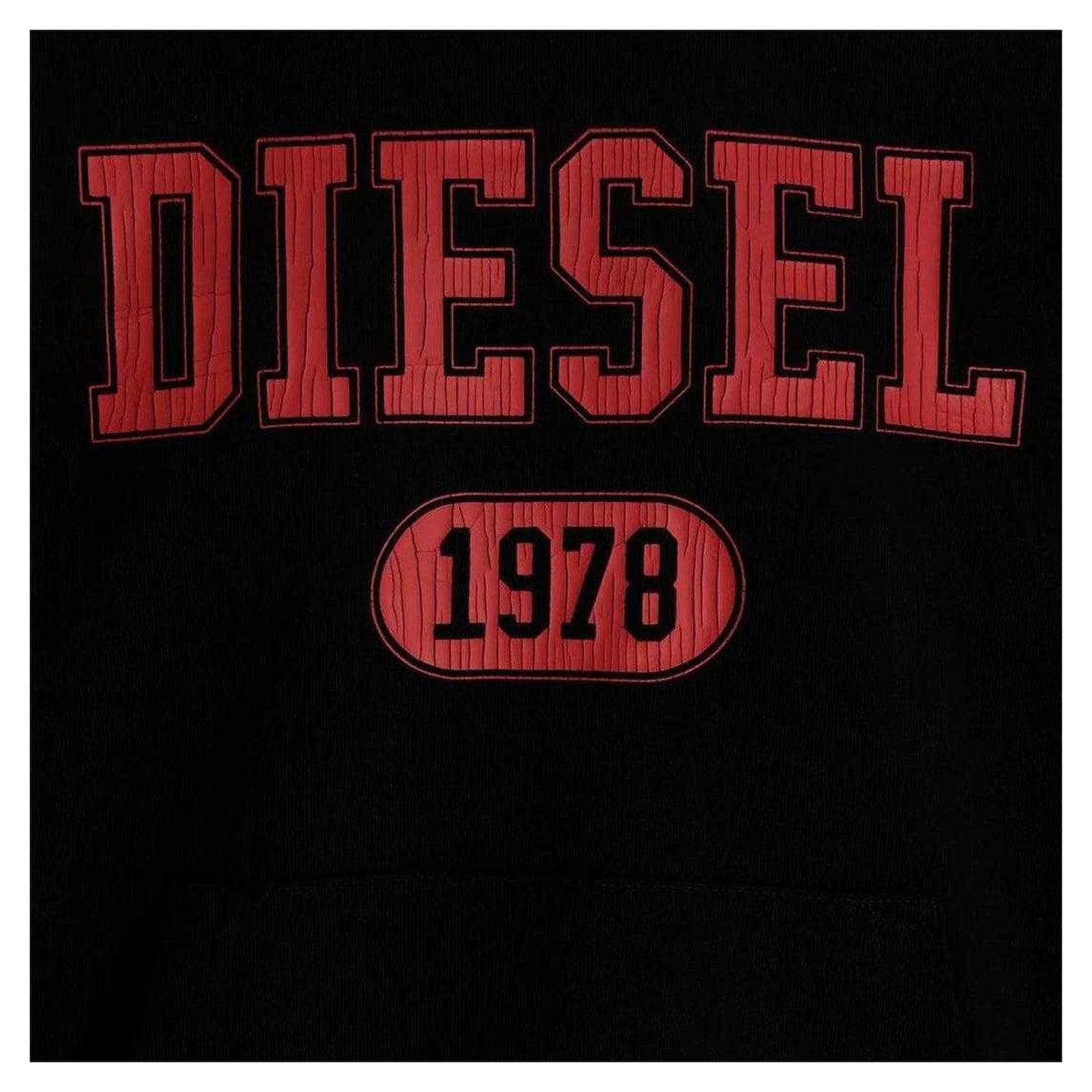 Black - Side - Diesel Mens Varsity Logo Hoodie