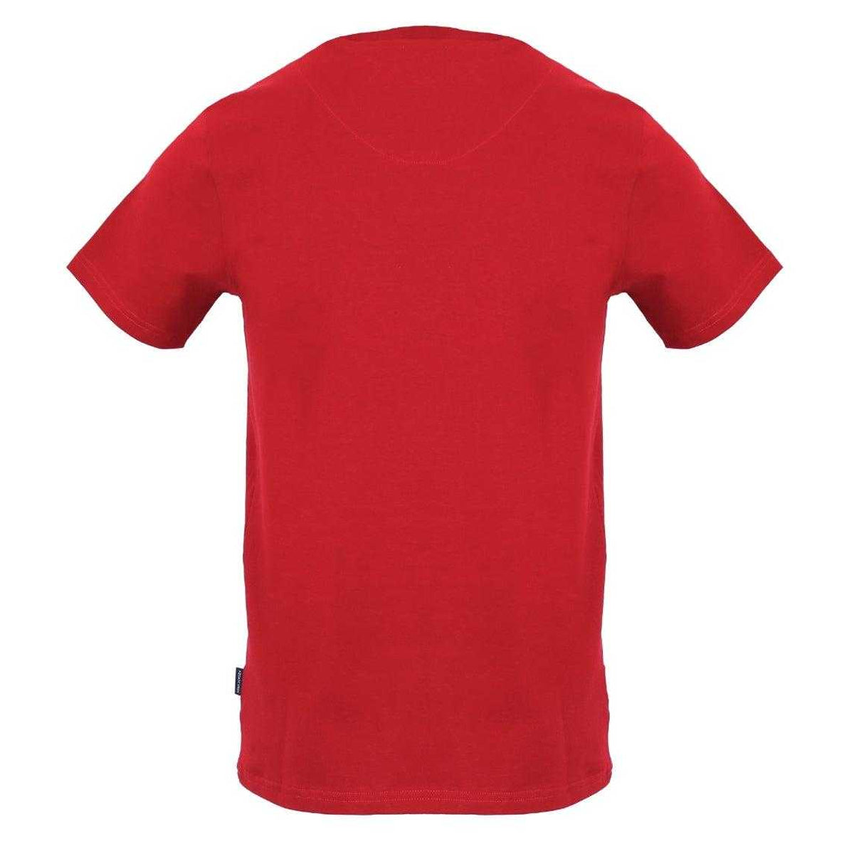 Red - Back - Aquascutum Mens London Circle Logo T-Shirt