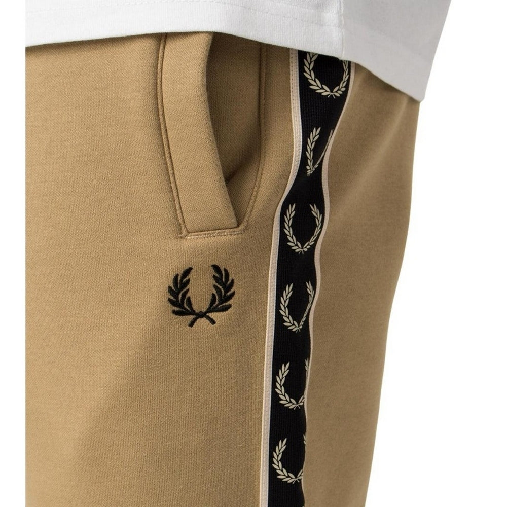 Beige - Side - Fred Perry Unisex Adult Tape Shorts