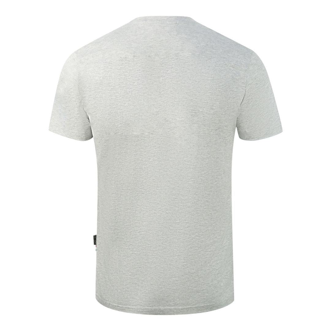 Grey - Back - Aquascutum Mens Embossed Logo T-Shirt