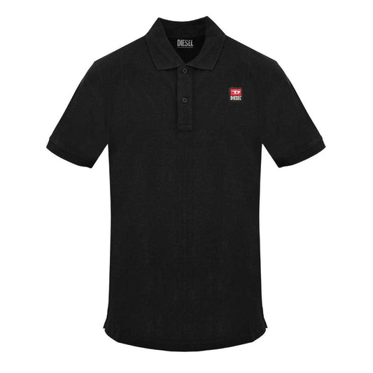 Black - Front - Diesel Mens Caviar Small Logo Polo Shirt