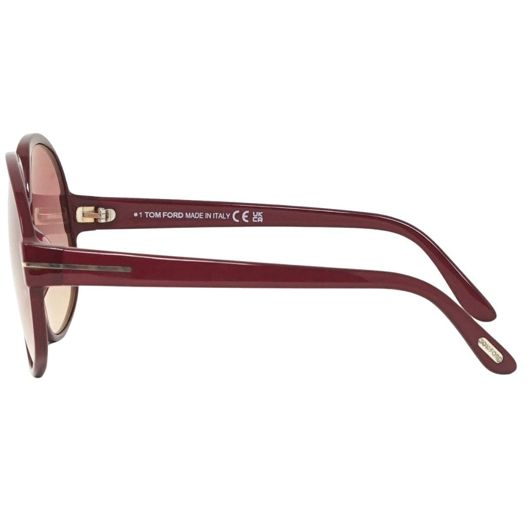 Burgundy - Side - Tom Ford Womens-Ladies Claude 02 Sunglasses