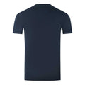 Navy - Back - Aquascutum Mens London Aldis Logo T-Shirt