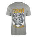 Grey Melange - Front - Cavalli Class Mens Tiger Print Logo T-Shirt