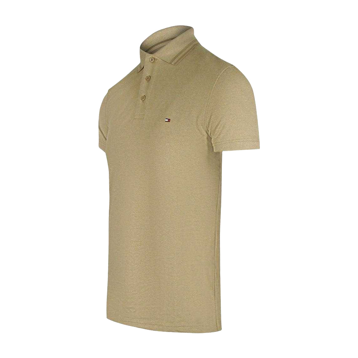 Beige - Side - Tommy Hilfiger Mens Polo Shirt