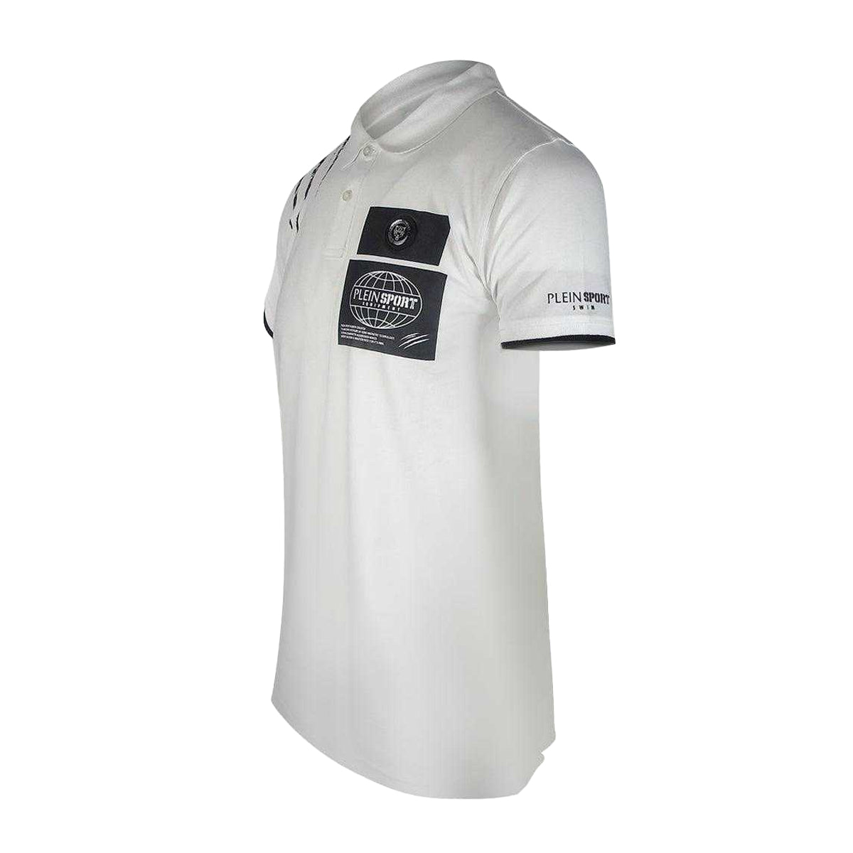 White - Side - Plein Sport Mens Scratch Polo Shirt