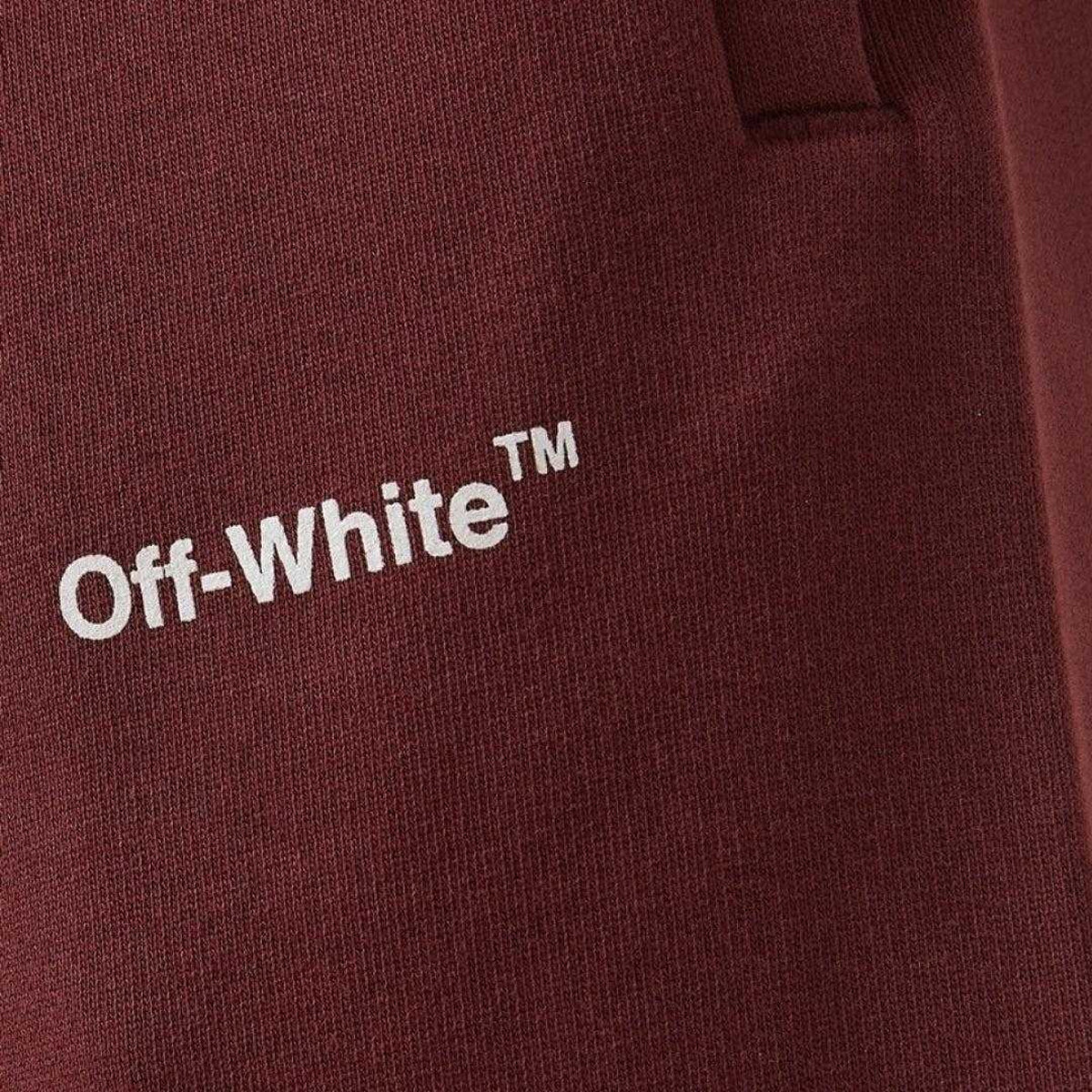 Burgundy - Lifestyle - Off White Unisex Adult Helvetica Sweat Shorts