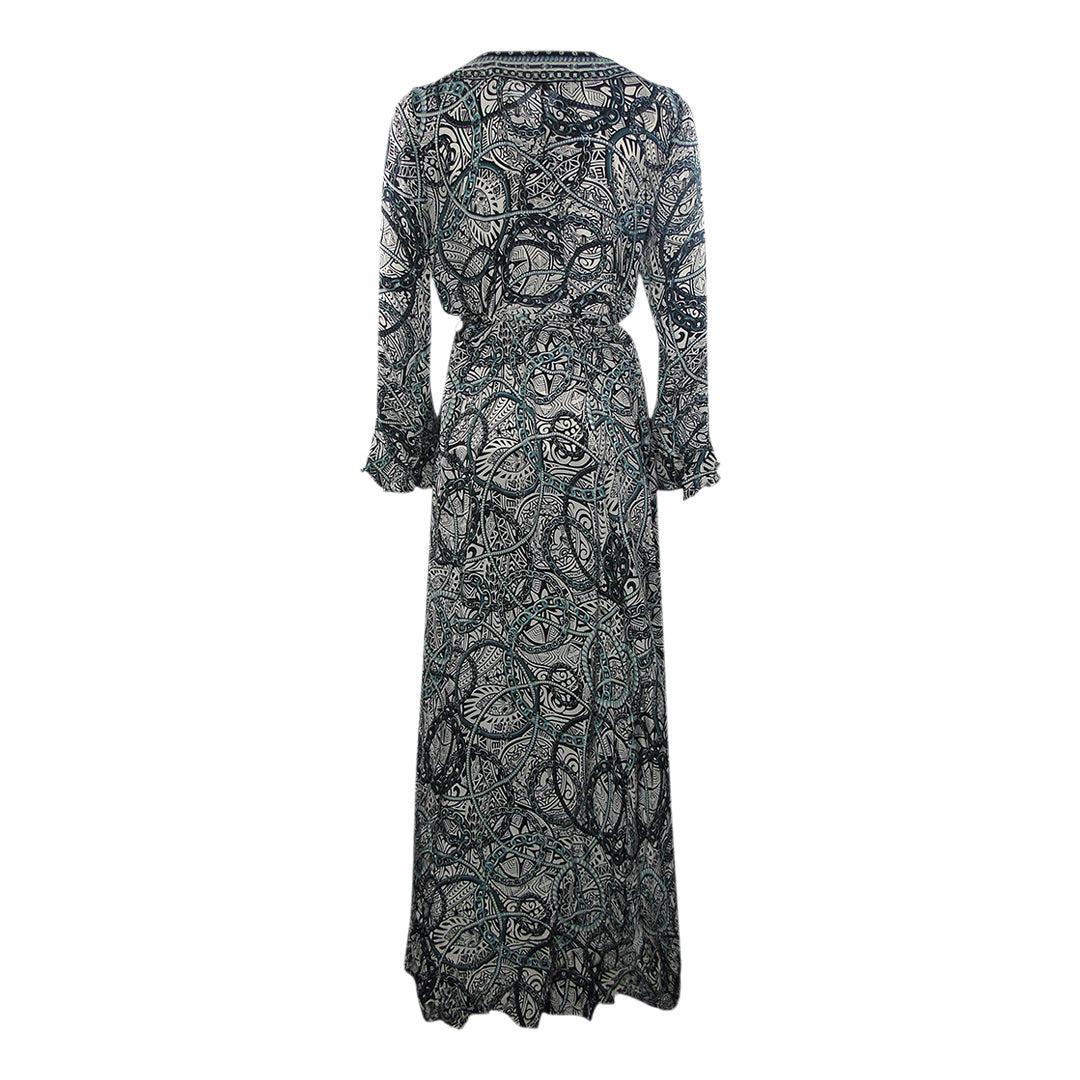 Multicoloured - Back - Inoa Womens-Ladies Fashion Jafari Silk Robe