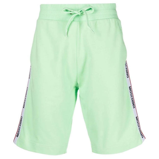 Green - Front - Moschino Mens Branded Tape Casual Shorts