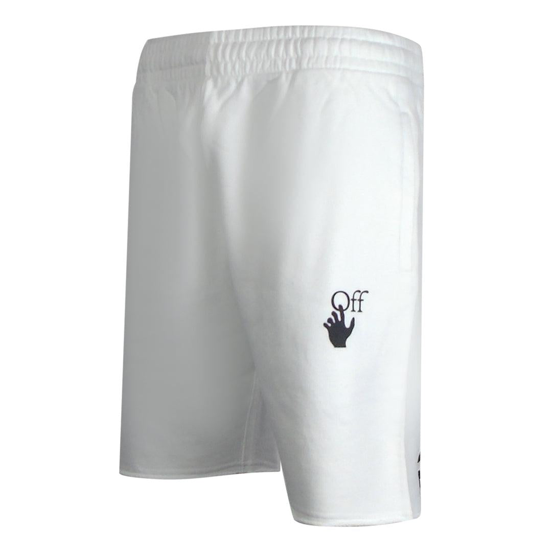 White - Side - Off-White Unisex Adult Caravaggio Arrow Sweat Shorts
