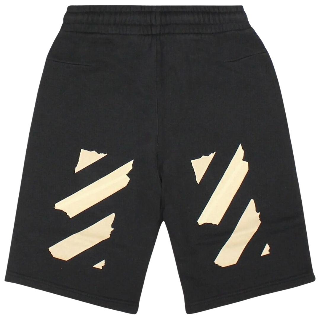 Black - Back - Off White Unisex Adult Arrow Logo Sweat Shorts