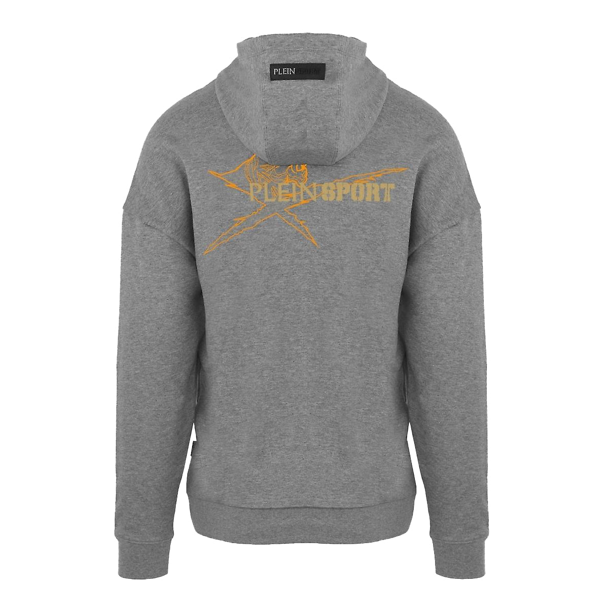 Grey - Back - Plein Sport Mens Block Logo Hoodie