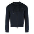Navy Blue - Front - Emporio Armani Mens Full Zip Hoodie