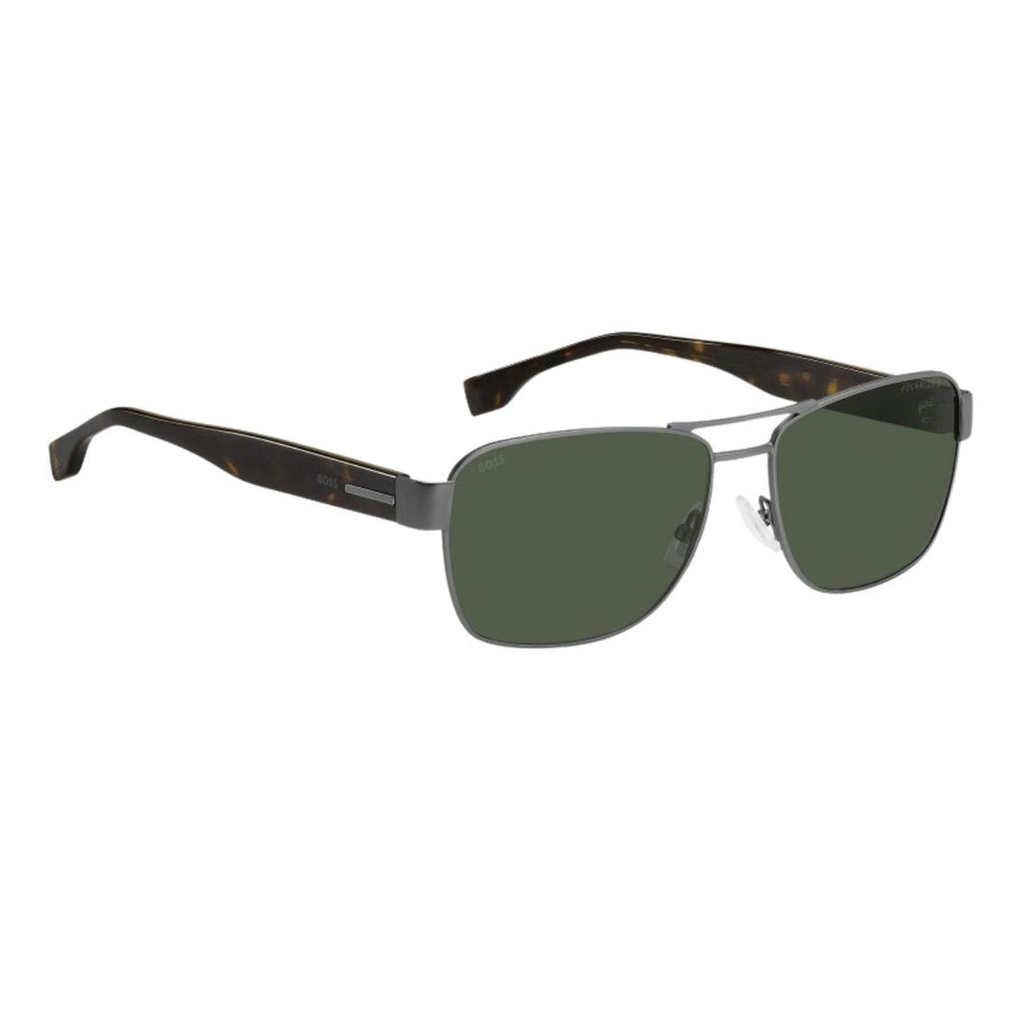 Dark Ruthenium-Havana-Green - Back - Hugo Boss Unisex Adult Matte Sunglasses