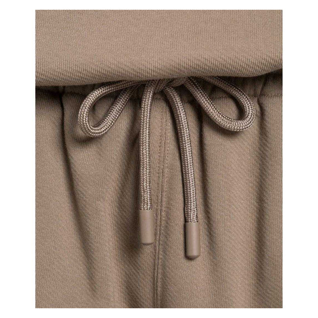 Brown - Side - Off-White Unisex Adult Embroidered Sweat Shorts