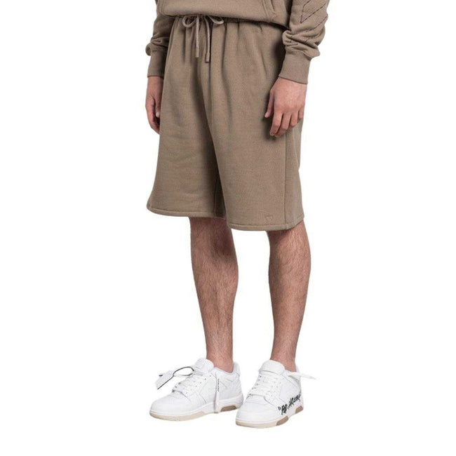Brown - Lifestyle - Off-White Unisex Adult Embroidered Sweat Shorts