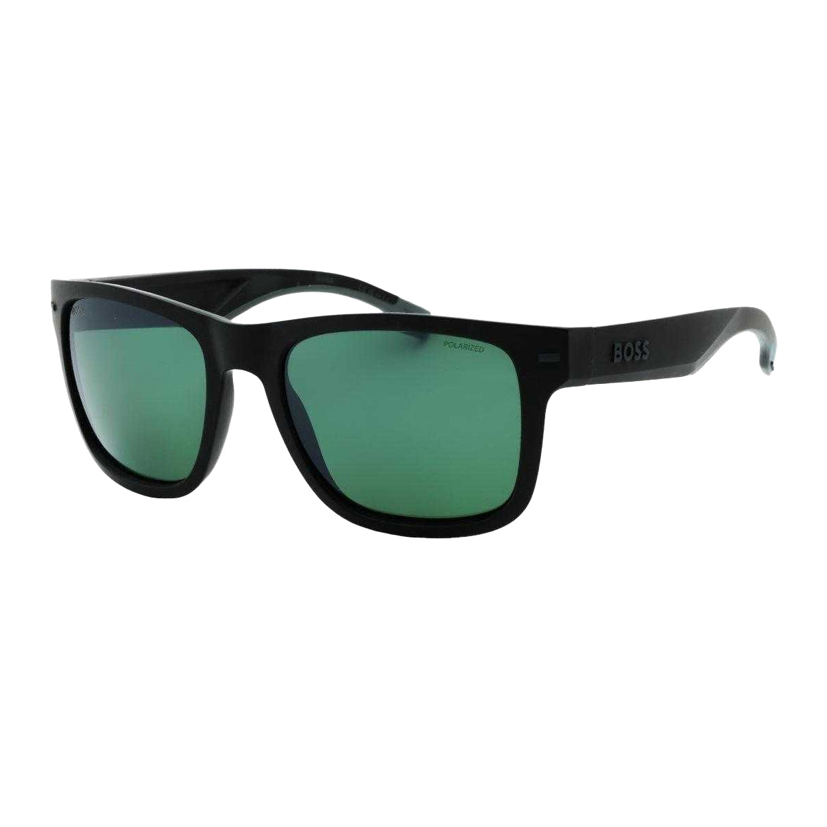Black-Green - Back - Hugo Boss Mens Matte Polarised Sunglasses