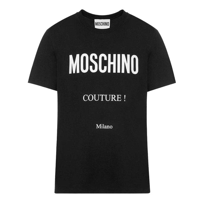 Black - Front - Moschino Mens Couture Milano T-Shirt