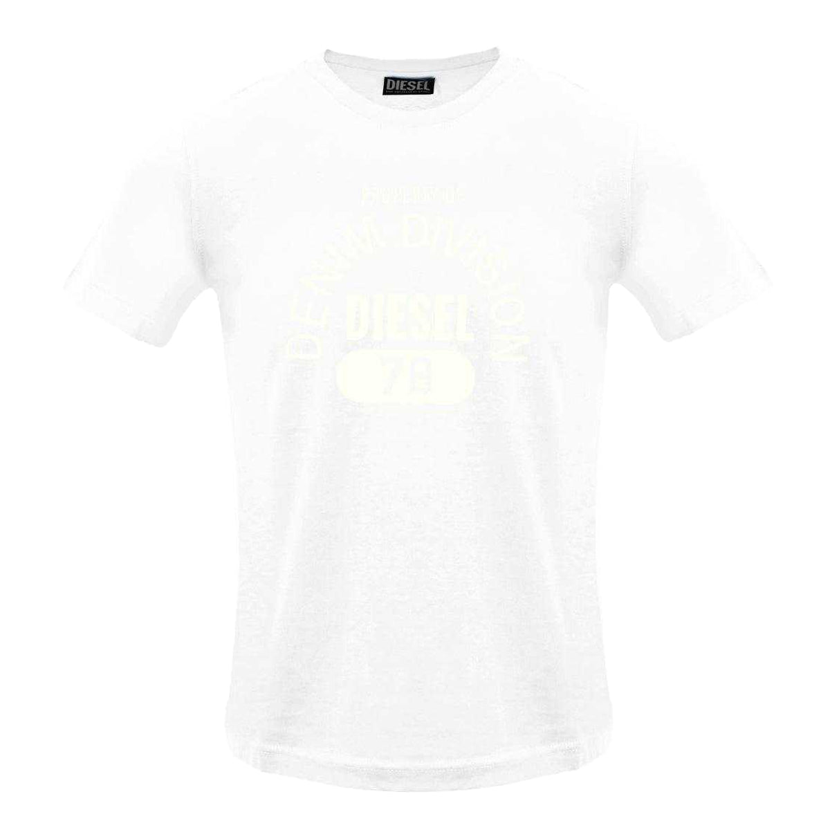 White - Front - Diesel Mens Property Of Denim Division Logo T-Shirt