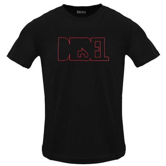 Black Caviar - Front - Diesel Mens Logo Outline T-Shirt