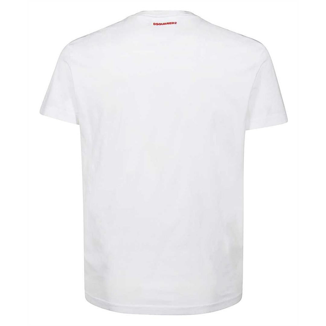 White-Red - Back - DSquared2 Unisex Adult Icon T-Shirt