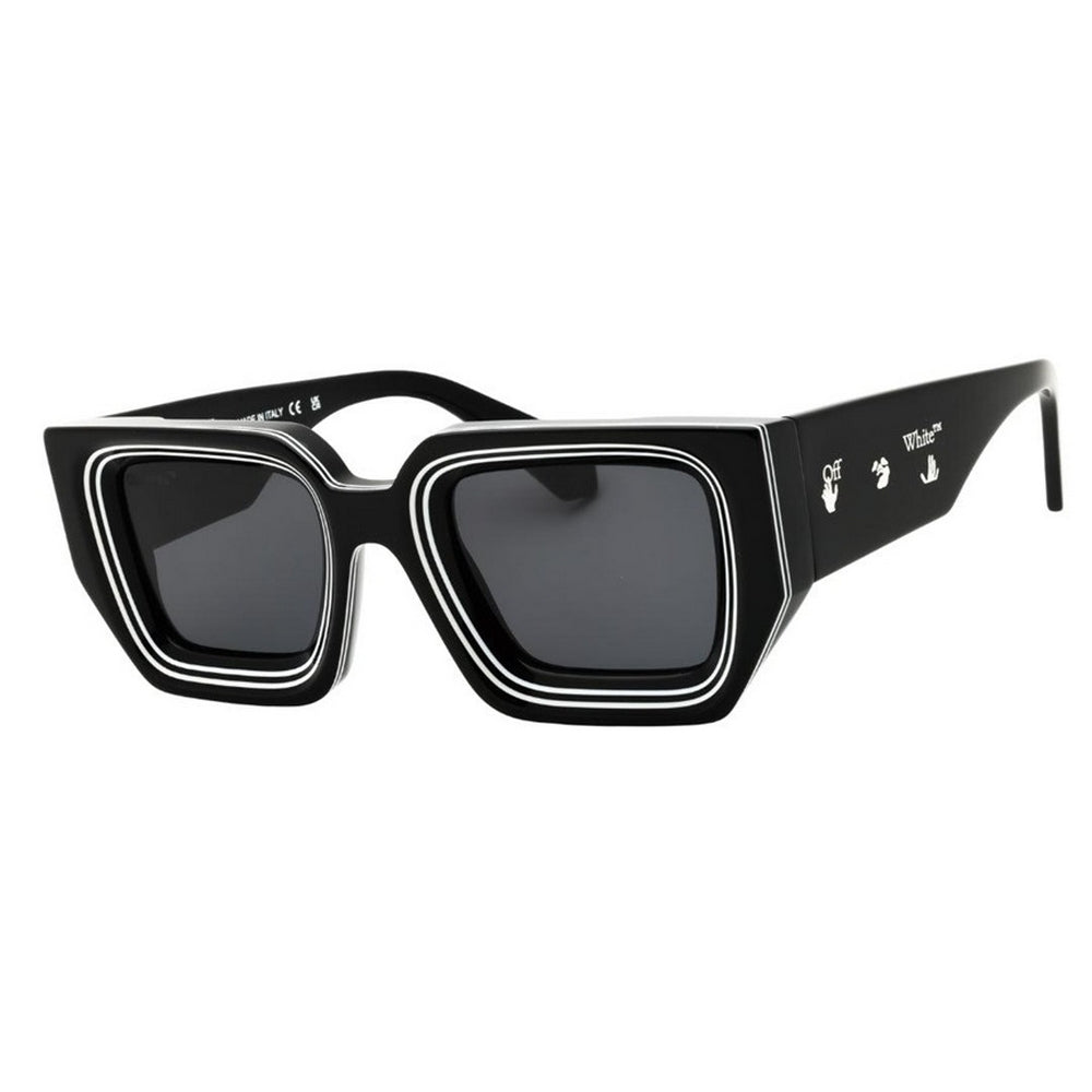 Black-Dark Grey - Back - Off White Unisex Adult Francisco Outline Sunglasses