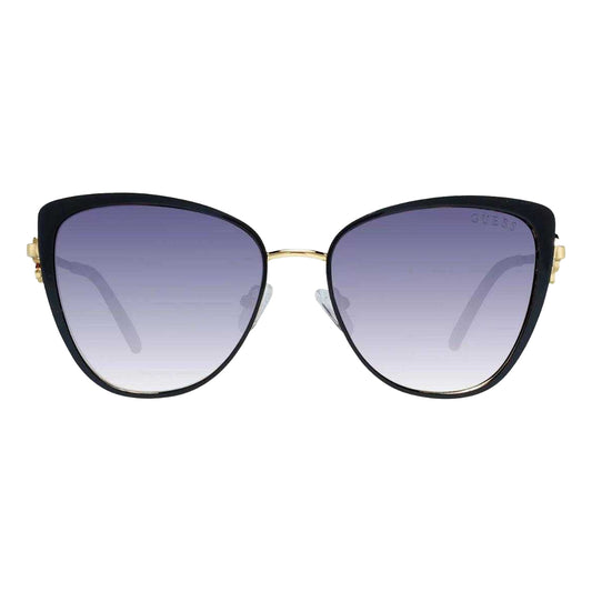 Black-Gold - Front - Guess Womens-Ladies Shiny Sunglasses