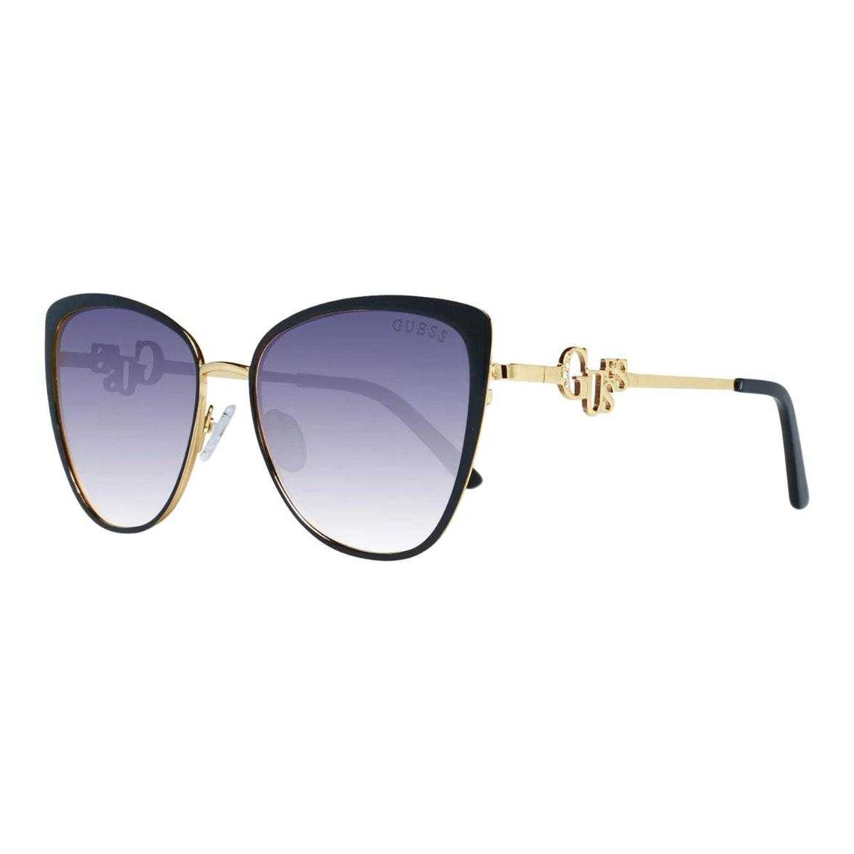 Black-Gold - Back - Guess Womens-Ladies Shiny Sunglasses
