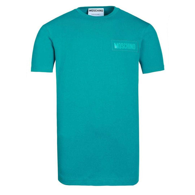 Green - Front - Moschino Mens Patch Logo T-Shirt