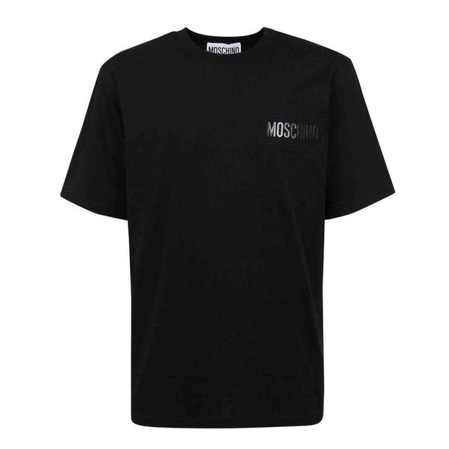 Black - Front - Moschino Mens Patch Logo T-Shirt