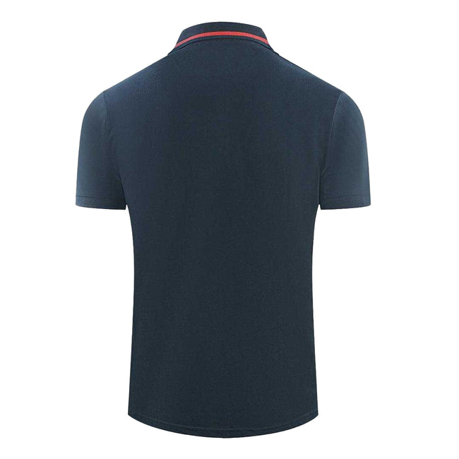 Navy Blue - Back - Cavalli Class Mens Logo Polo Shirt