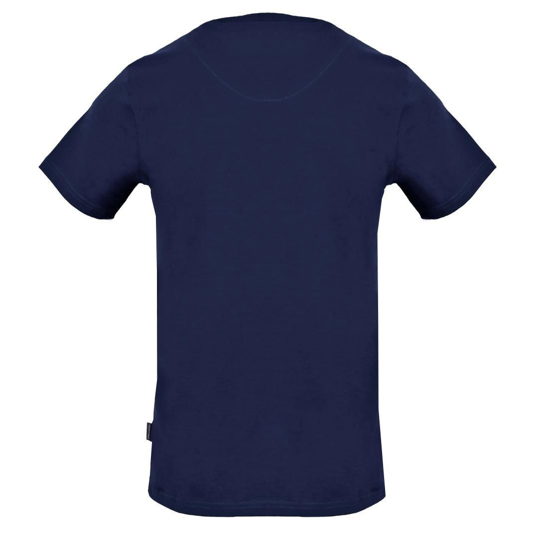 Navy Blue - Back - Aquascutum Mens Crest T-Shirt