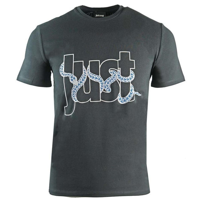 Black - Front - Cavalli Class Unisex Adult Snake Logo T-Shirt