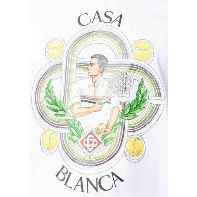 White - Side - Casablanca Mens Le Joueur T-Shirt