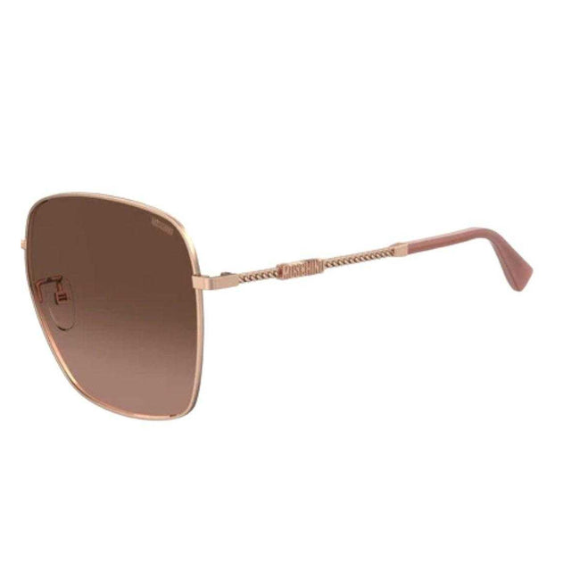 Rose Gold-Yellow - Back - Moschino Womens-Ladies Branded Arms Sunglasses