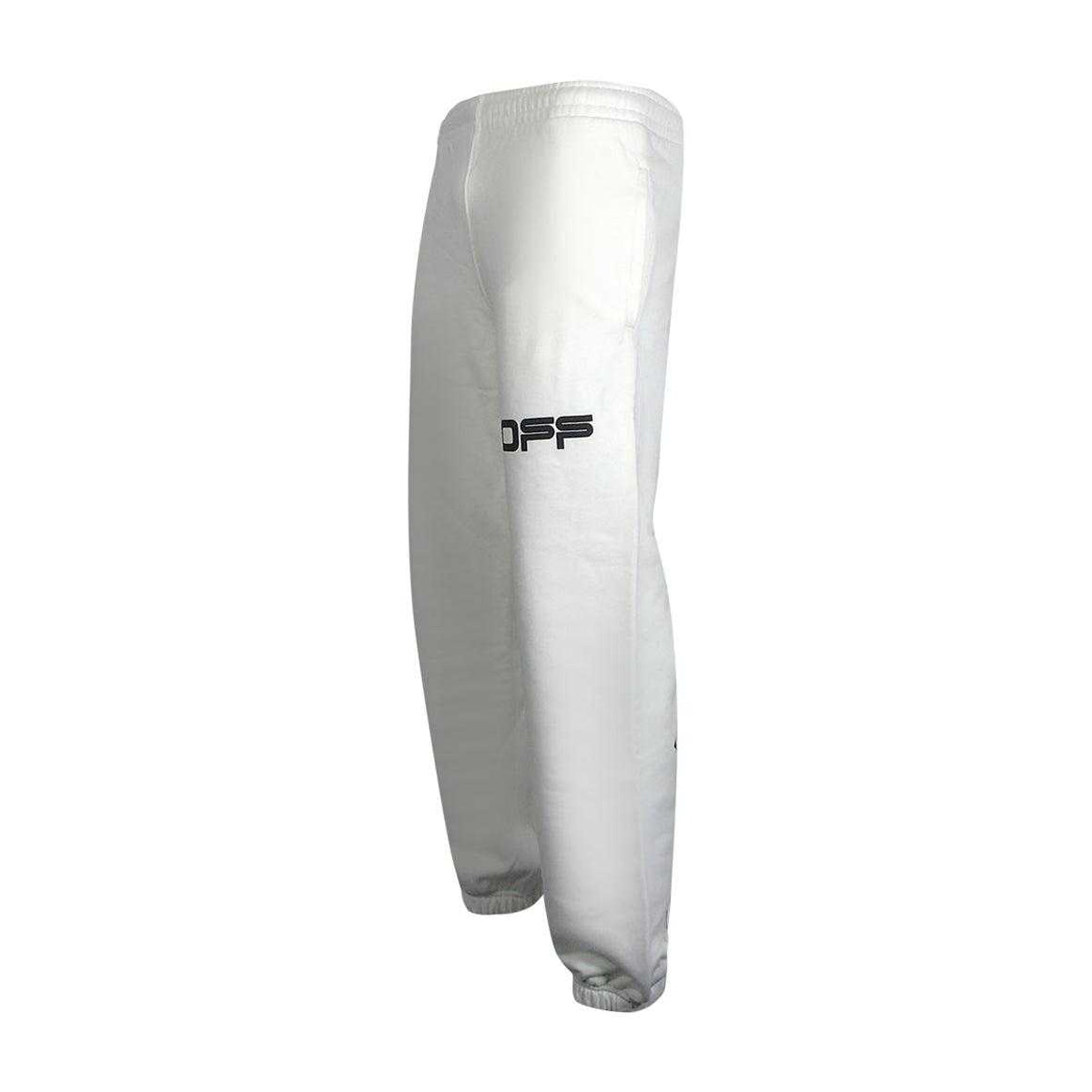 White - Side - Off-White Mens Airport Logo Taped Jogging Bottoms