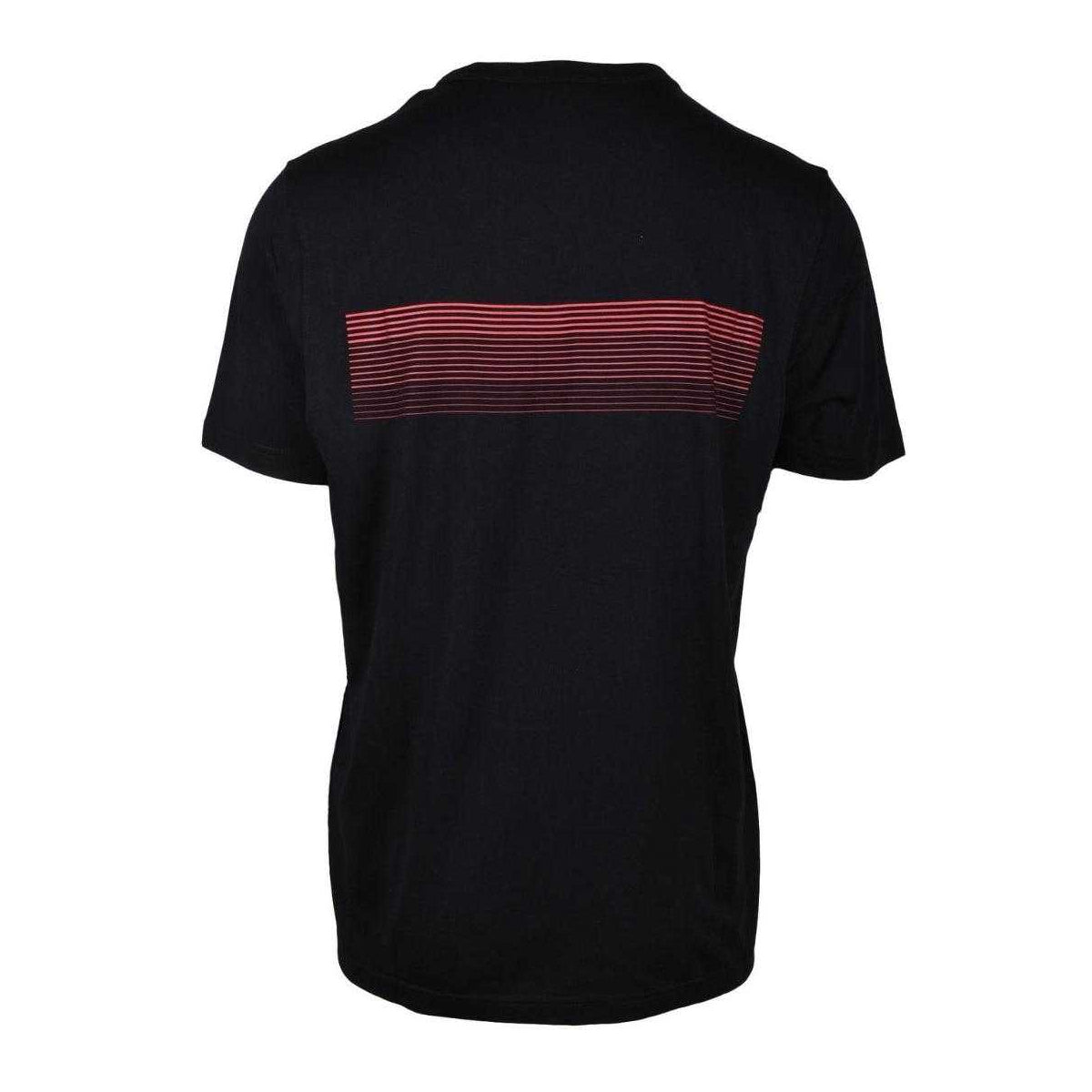 Black - Back - Diesel Unisex Adult Striped Logo T-Shirt
