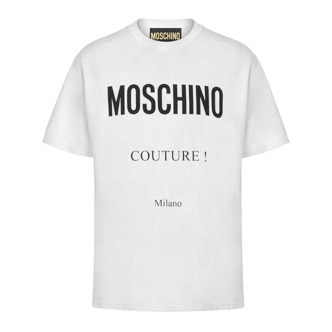 White - Front - Moschino Mens Couture Milano T-Shirt