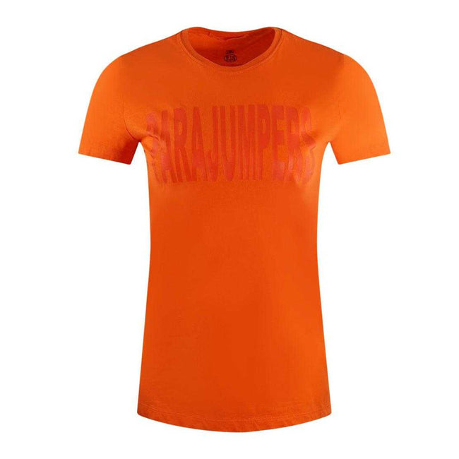 Orange - Front - Parajumpers Unisex Adult Fede Logo T-Shirt