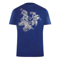 Blue - Front - Cavalli Class Unisex Adult Paisley Leopard Logo T-Shirt