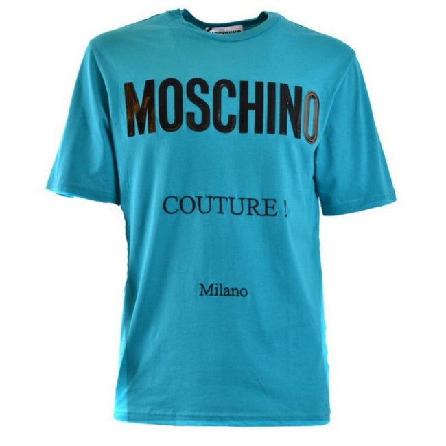 Teal - Front - Moschino Mens Couture Gloss Logo T-Shirt