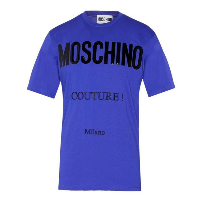 Blue - Front - Moschino Mens Couture Gloss Logo T-Shirt