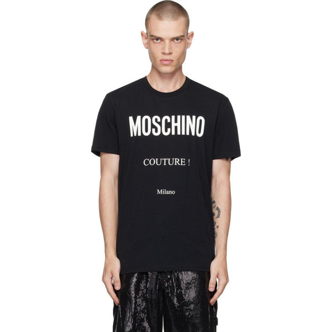 Black - Side - Moschino Mens Couture Milano T-Shirt