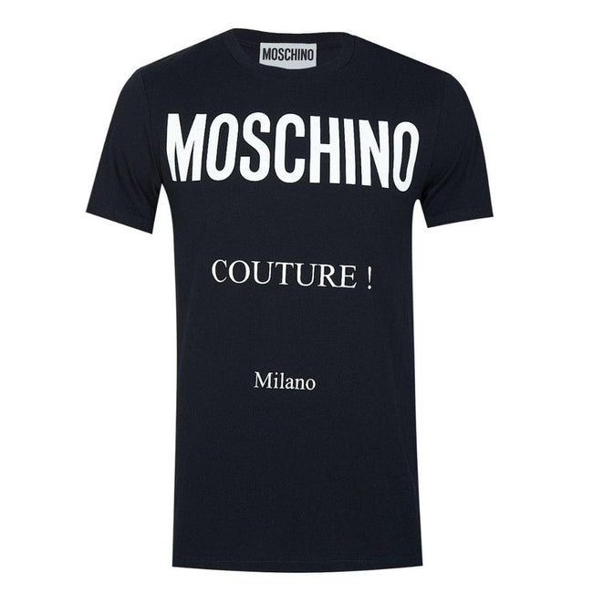 Black - Front - Moschino Mens Couture Milano T-Shirt