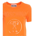 Orange - Side - Moschino Mens Question Mark Logo T-Shirt