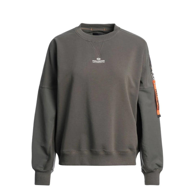 Dark Mud Grey-Dark Mud Grey - Back - Parajumpers Womens-Ladies New Lety Sweatshirt