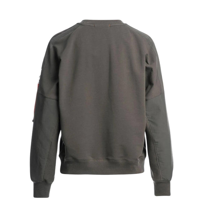 Dark Mud Grey-Dark Mud Grey - Side - Parajumpers Womens-Ladies New Lety Sweatshirt