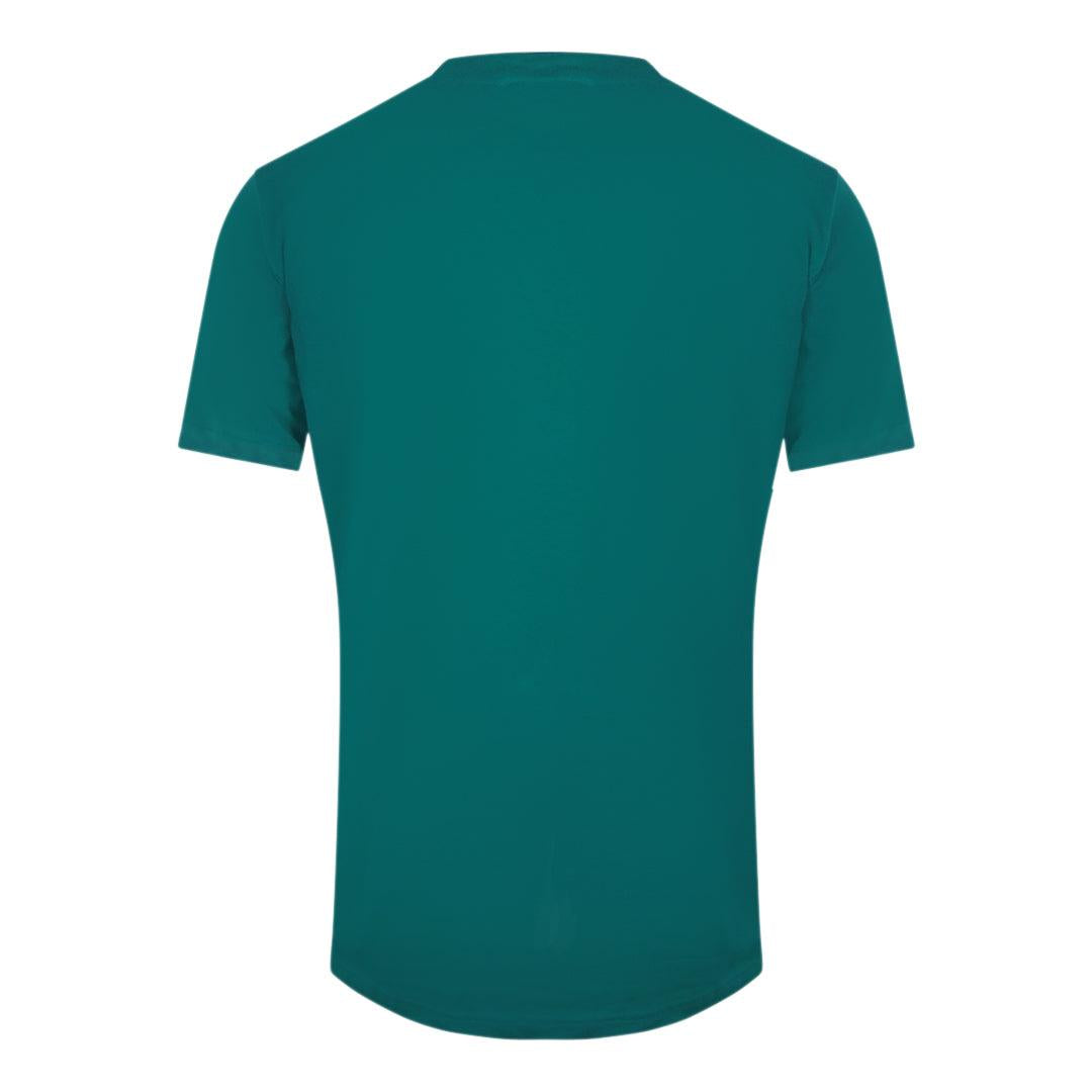 Green - Back - Cavalli Class Mens Leopard Logo T-Shirt