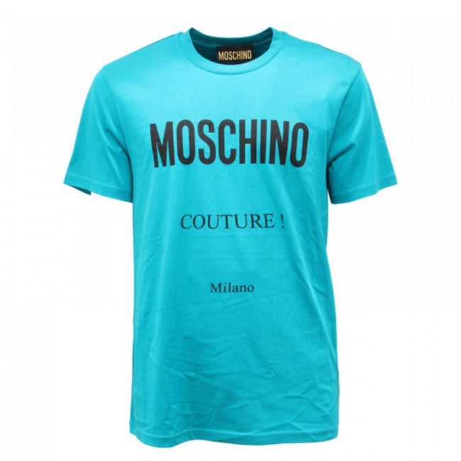 Light Blue - Front - Moschino Mens Couture Milano T-Shirt