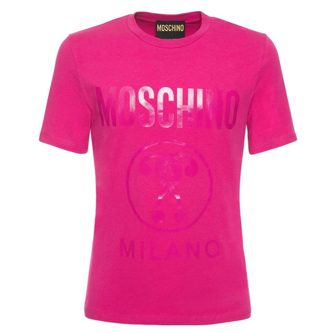 Pink - Front - Moschino Mens Double Question Mark T-Shirt